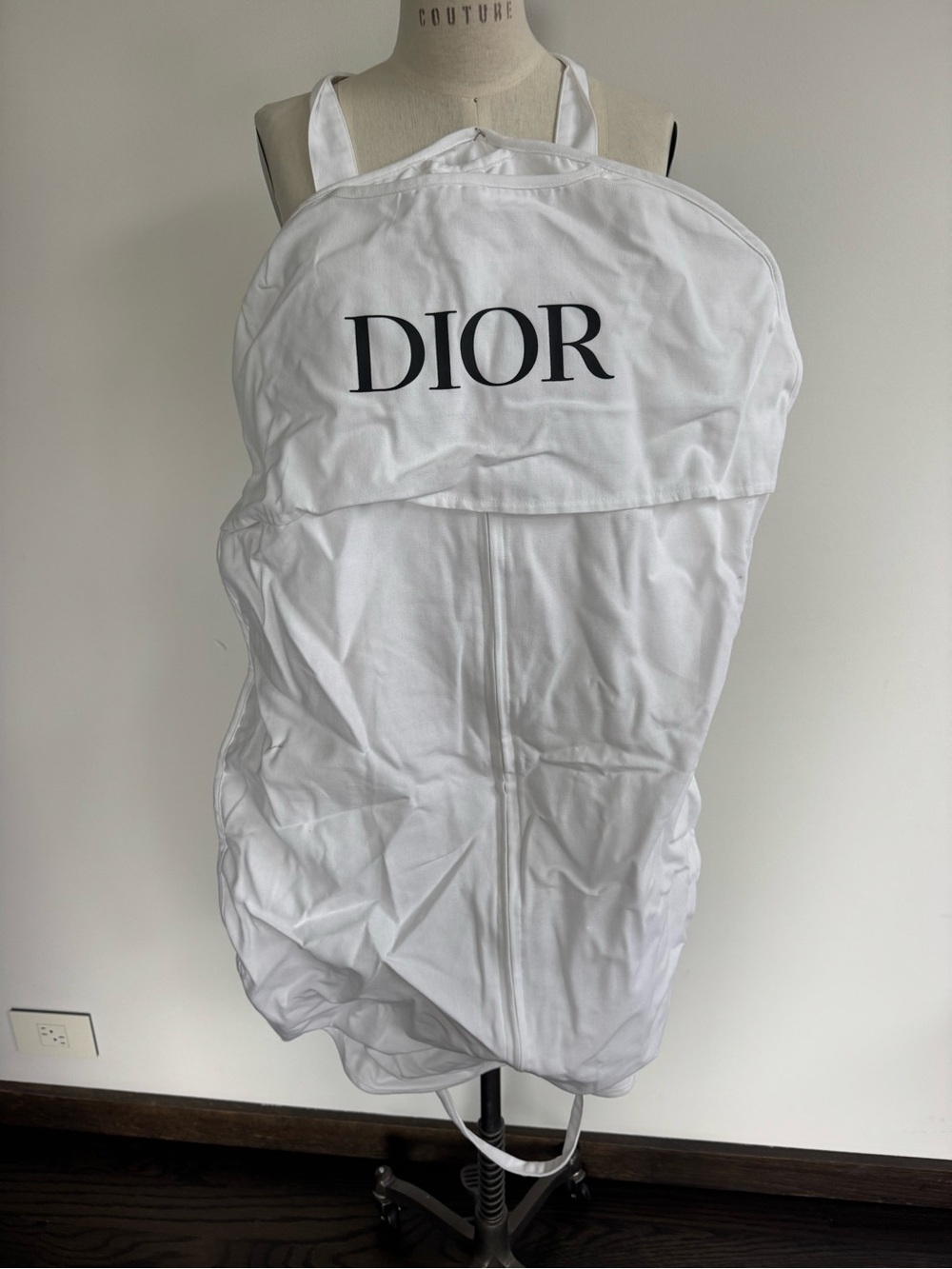 Dior White Garment Cover with Black Logo
